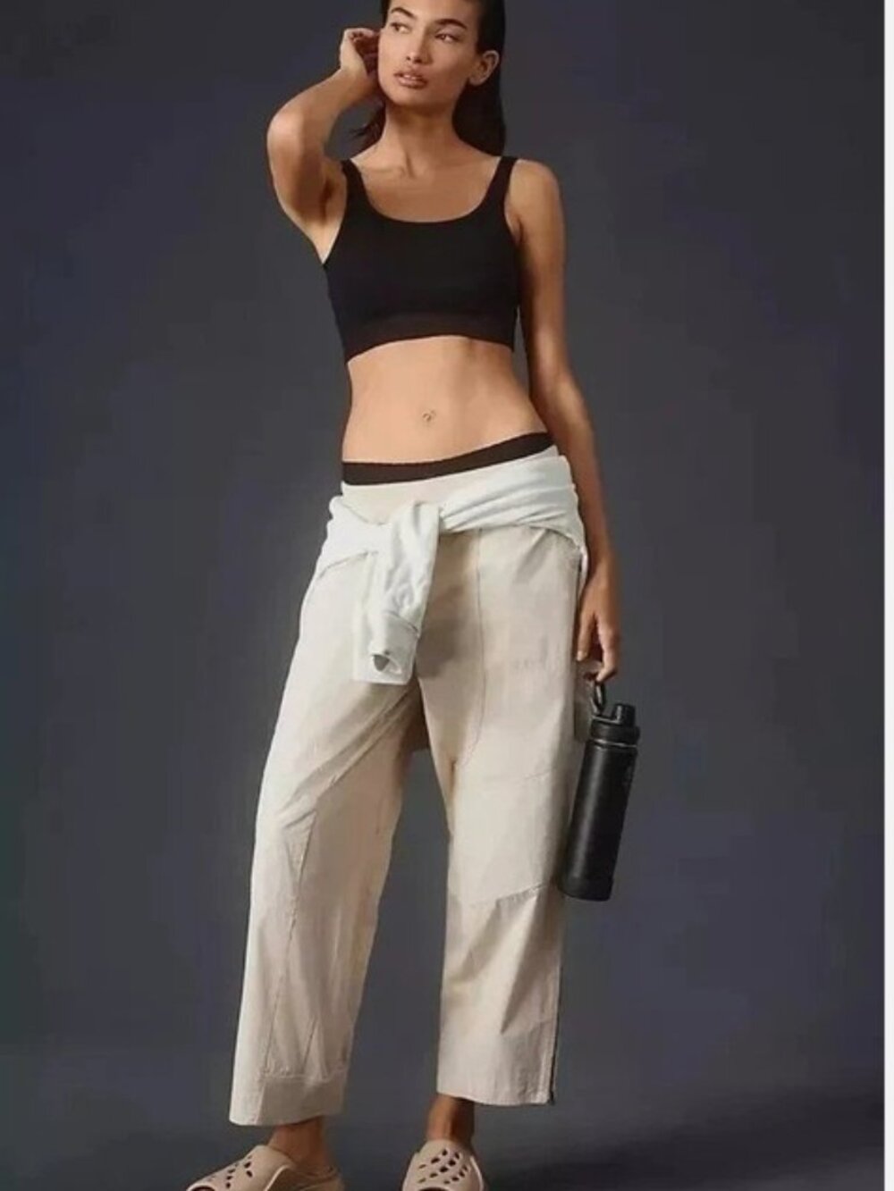 Daily Practice by Anthropologie Straight-Leg Ankle Pants Wide Leg M
